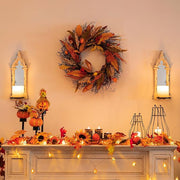 Harvest Wheat and Leaf Fall Wreath