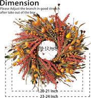 Harvest Berry and Pumpkin Fall Wreath