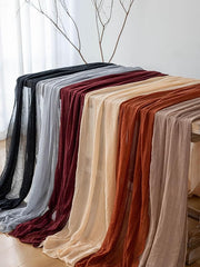 Terracotta Cheesecloth Gauze Table Runner Set