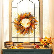 Harvest Wheat and Leaf Fall Wreath