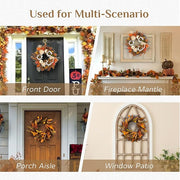 Harvest Wheat and Leaf Fall Wreath
