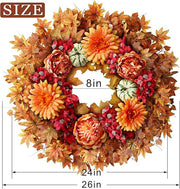 Silk Maple Leaf Fall Harvest Wreath