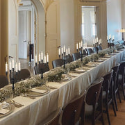 Five-Arm Matte Black Metal Candelabra Set