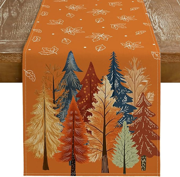 Watercolor Forest Print Table Runner
