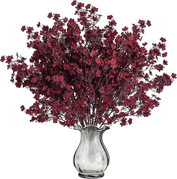 Burgundy Burgundy Silk Baby's Breath Stems Set stem bundle, stems with clustered florets