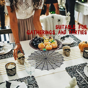 Black Spiderweb PVC Round Placemats Set