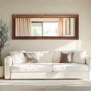 Dark-Stained Wood Floor Mirror — alternate frame finish option