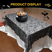 Black Lace Spider Web Tablecloth