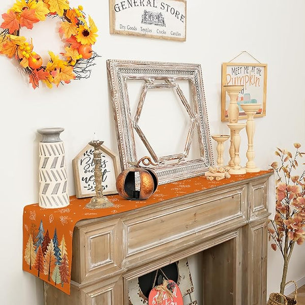 Watercolor Forest Print Table Runner