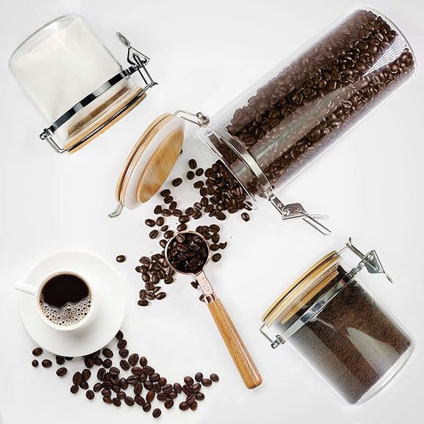 Borosilicate Glass Canister Set with Bamboo Lids