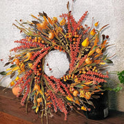 Harvest Berry and Pumpkin Fall Wreath
