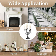 Five-Arm Matte Black Metal Candelabra Set