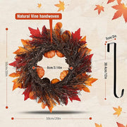 Autumn Pumpkin and Maple Leaf Wreath