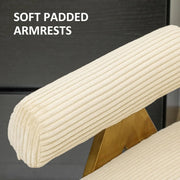 Wide-Wale Corduroy Accent Armchair — scale reference and proportion detail