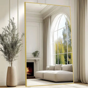 Arched Metal Frame Floor Mirror — alternate angle showing full form
