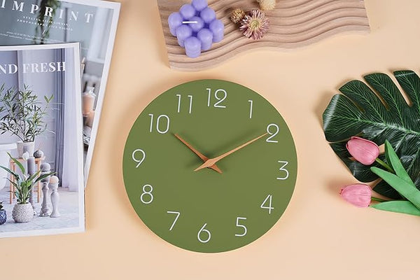 Olive Matte Silent Wall Clock