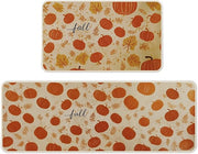 Pumpkin Print Kitchen Mat Set