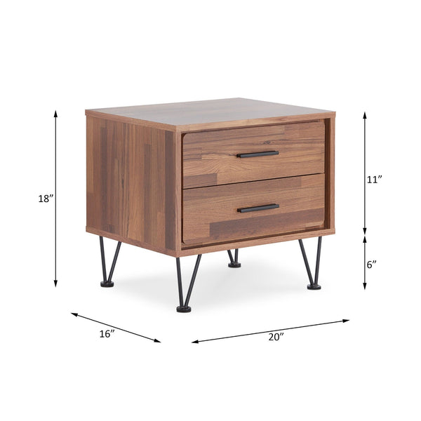 Two-Drawer Walnut-Finish Accent Table