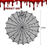 Black Spiderweb PVC Round Placemats Set
