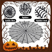 Black Spiderweb PVC Round Placemats Set