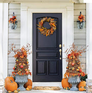 Harvest Wheat and Leaf Fall Wreath