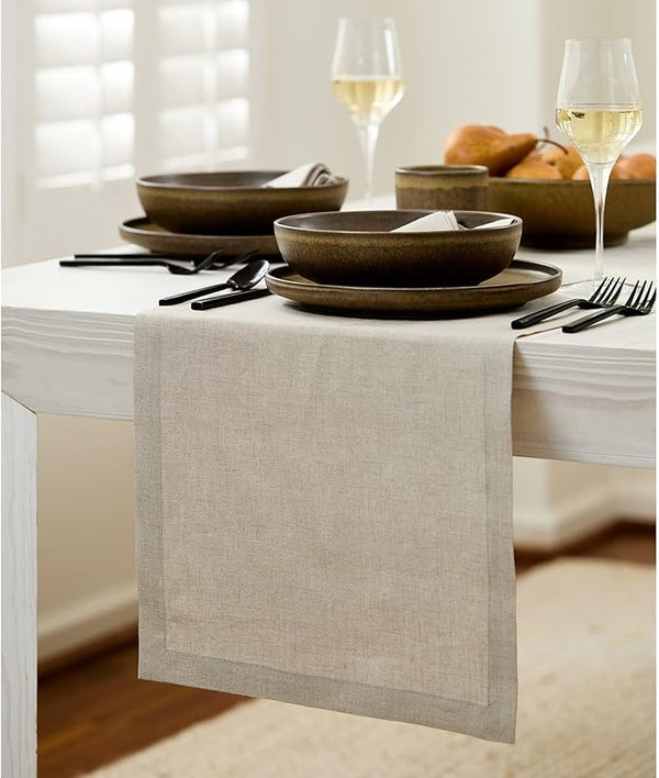 Natural Linen Extra Long Table Runner