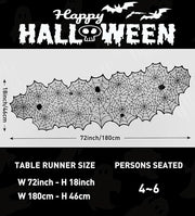 Black Lace Spider Web Table Runner