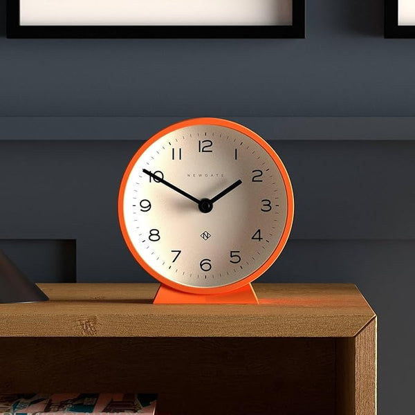 Round Mantel Desk Clock Pumpkin Orange