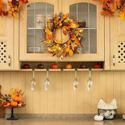 Harvest Wheat and Leaf Fall Wreath