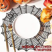 Black Spiderweb PVC Round Placemats Set