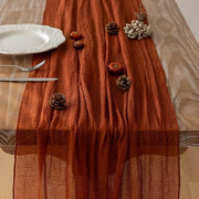 Terracotta Cheesecloth Gauze Table Runner Set