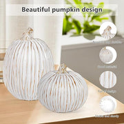 White Resin Pumpkin Decor Set