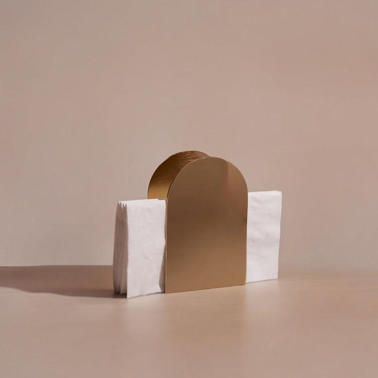 Brass-Finish Metal Napkin Holder