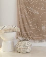 Chevron Seagrass Rope Storage Basket