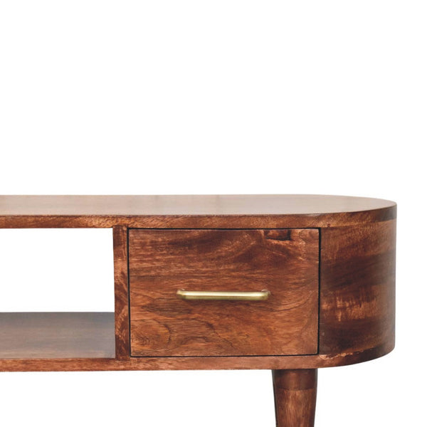 Curved Mango Wood Media Console