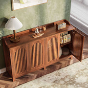 57 Inch Farmhouse Sideboard Cabinet With Adjustable Shelves