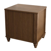 Walnut Fluted Nightstand, 3 Drawers