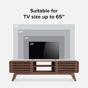 Slatted Walnut-Finish Media Console