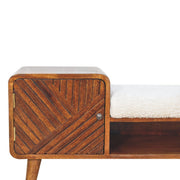 Carved Mango Wood Storage Bench