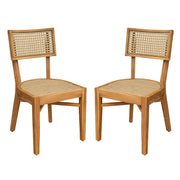 Acacia Wood Wicker Outdoor Dining Chair Set