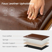 Faux Leather Walnut-Finish Ottoman Bench – ottoman (view 4) | Roost & Roam