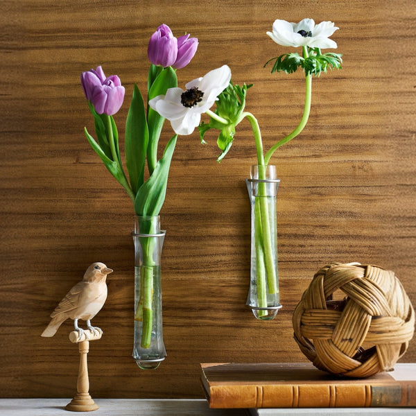 Glass Wall Bud Vase Set