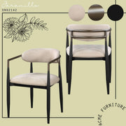 Open-Back Upholstered Dining Armchair Set — alternate angle showing full form