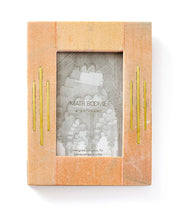 Pink Marble Brass-Inlay Picture Frame