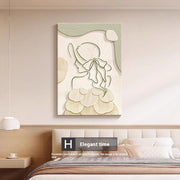 Embossed Canvas Abstract Wall Print — close-up of label and production detail
