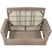 Woven Rattan Outdoor Seating Set — back and side profile detail
