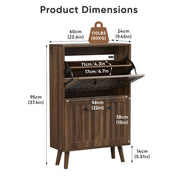 Walnut Finish Shoe Cabinet, Mid-Century Modern