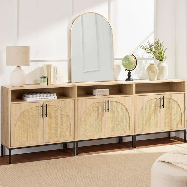 Arched Rattan Panel Buffet Cabinet – buffet (view 4) | Roost & Roam