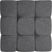 Tufted Gray Fabric Square Ottoman – ottoman (view 5) | Roost & Roam