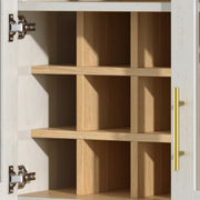 Arched Glass-Door Bar Cabinet